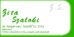 zita szaloki business card